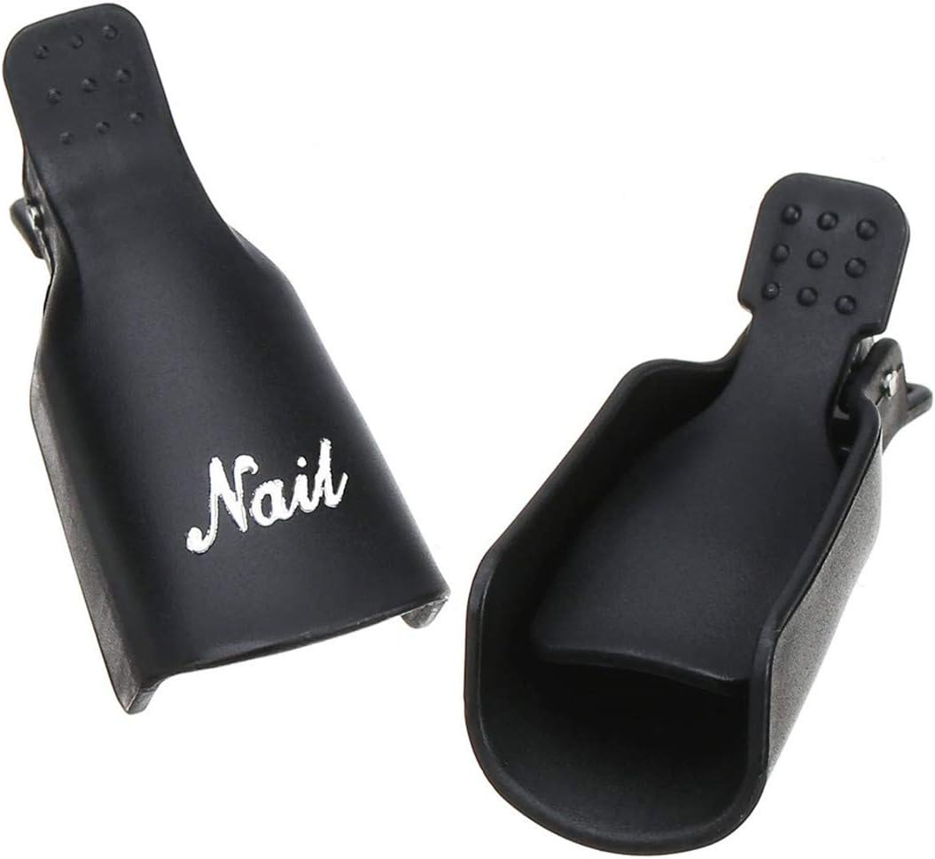 IME Nail Polish Remover Clips Set, Nail Art Gel Cap Soak Clip UV Manicure Soaking Away Nail Clips Gel Polish Remover Wrap Tool Black Pack of 10