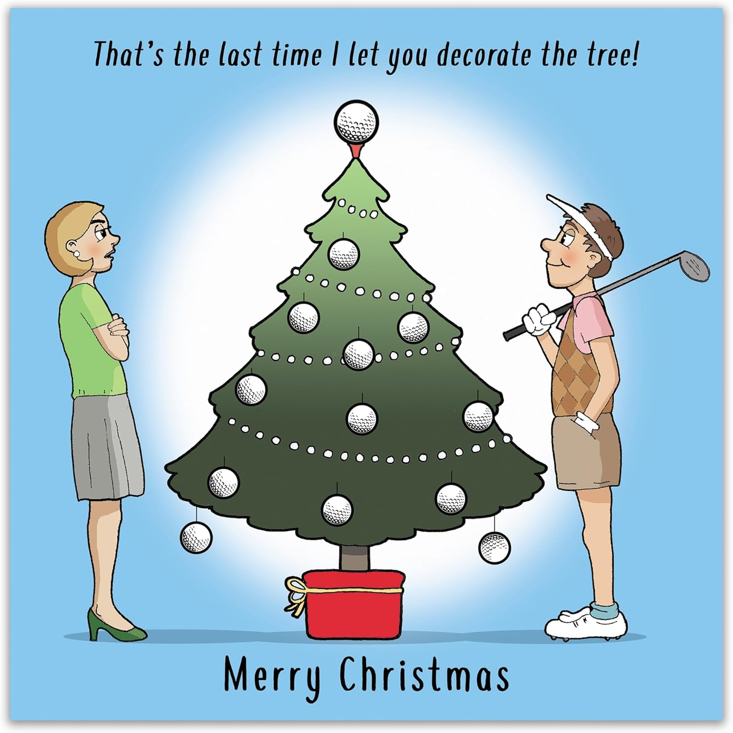 Twizler Funny Christmas Card with Golf Christmas Tree - Funny Golf Xmas Card - Humour Christmas Card - Merry Christmas Card -Xmas Card - Happy Christmas Card - Mens Xmas Card - Male Christmas Card image number 5