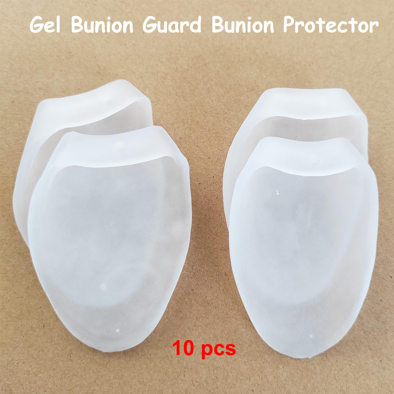 Bunion Correctors Toe Straightener, 10 Pcs Gel Bunion Guard Bunion Protector, Bunion Pads, Bunion Relief with Gel Shield, Toe Spacers Gel Toe Separators Big Toe for Hallux Valgus Relieve (Transparent)