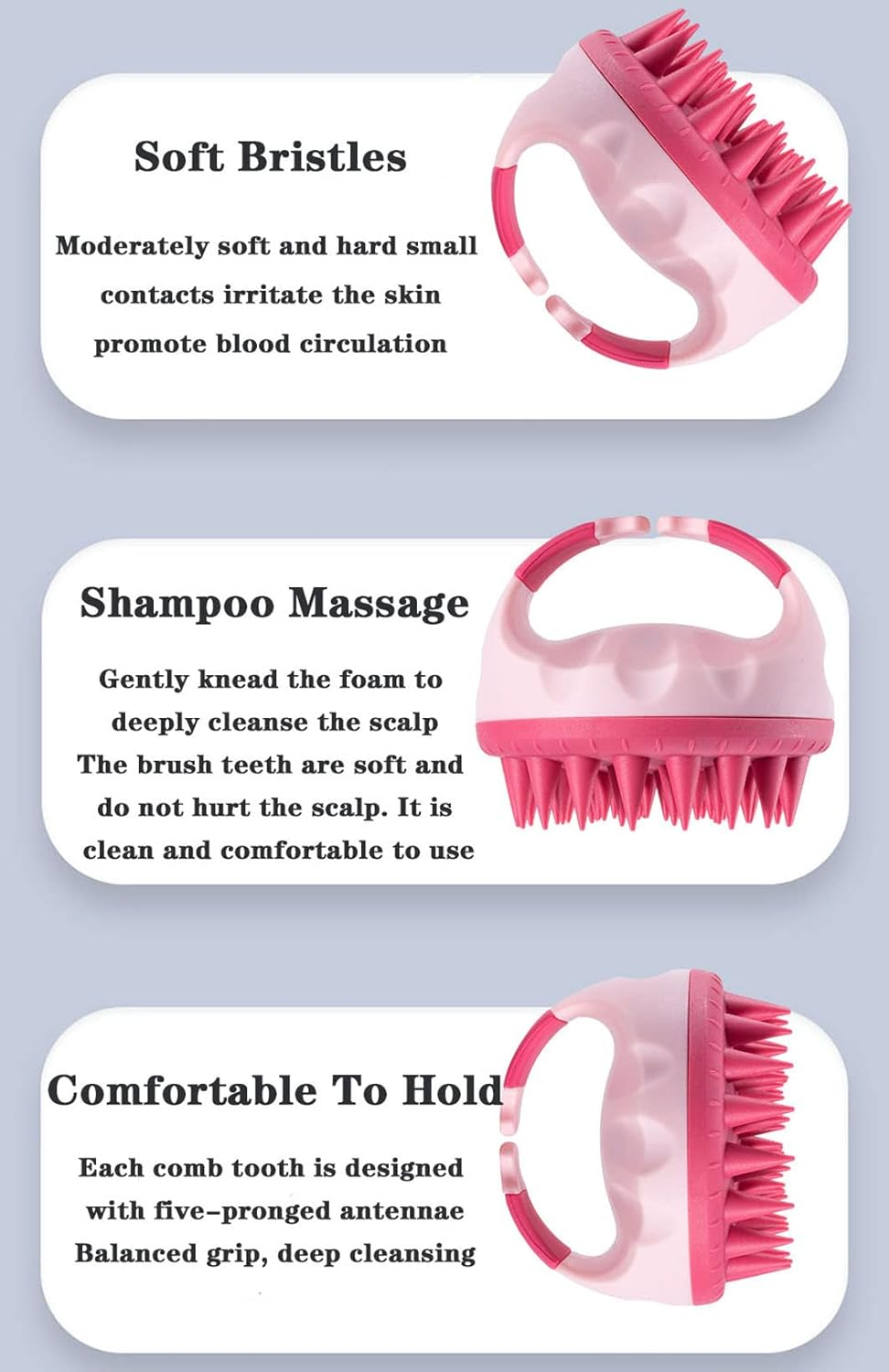 Heatunk Shower Scalp Massager Shampoo Brush: Hair Growth, Dandruff Removal, Stress Relief - Soft Silicone Bristles, Perfect for Thick Curly Hair - Abs+Tpe+Silica Gel Construction image number 5