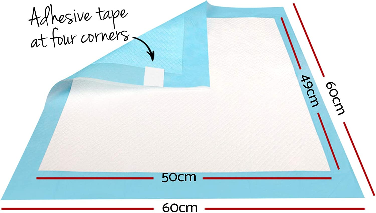 I.Pet Pet Training Pads, 400PCS Leak-Proof Puppy Pad Toilet Dog Pee Padding Mat Dogs Cat Mats Indoor, 60X60Cm Super Absorbent for Pets Puppies Cats Rabbit Blue image number 2