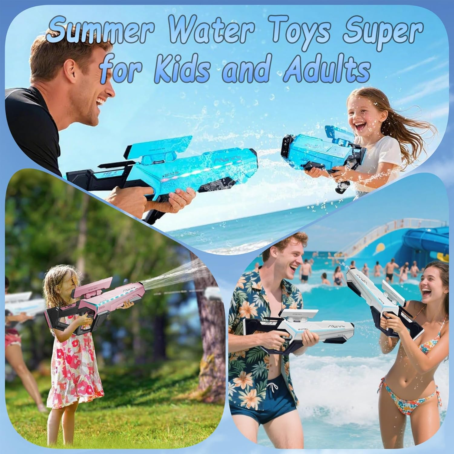 IGGDOQI Electric Water Guns for Adults Kids, 2025 Powerful Water Pistol with Automatic Suction Water, Waterproof Design, 10M-13M Long Range Squirt Gun, Summer Water Toys for Pool Party Beach Outdoor image number 3