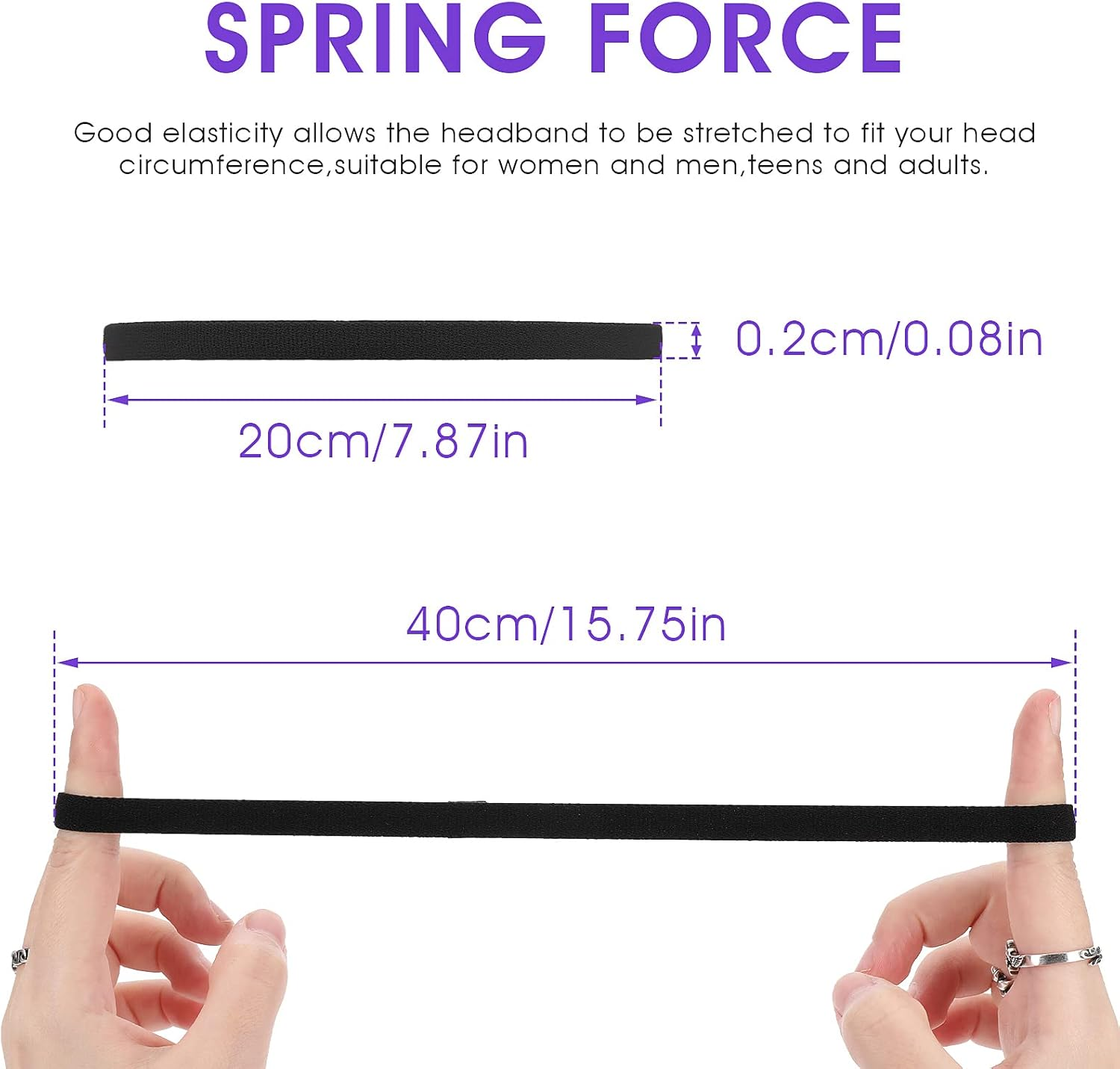 Sibba Workout Headbands Soccer Sports Athletic Hair Accessories 4 PCS Elastic Tie Non Slip Grip Backing Headwear Running Softball Spa Adjustable Nylon Hairband Youth Women Toddler Girls Kids Teens image number 2