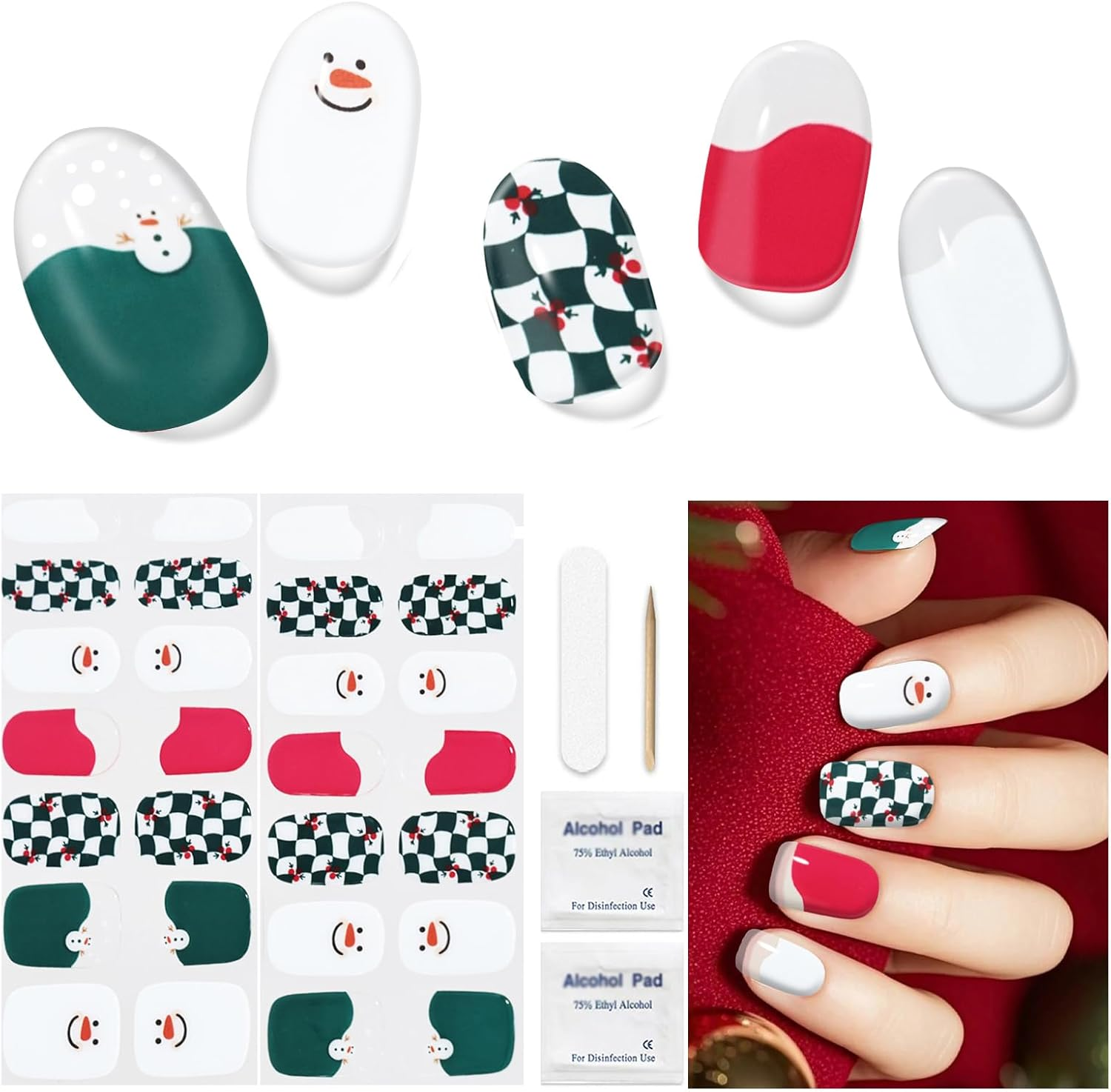 DUKASOU Semi Cured Gel Nail Strips,28 Pcs Gel Nail Stickers UV Light/Led Lamp Required,Long Lasting Nails Art Stickers, Easy to Apply (Relief Butterfly)