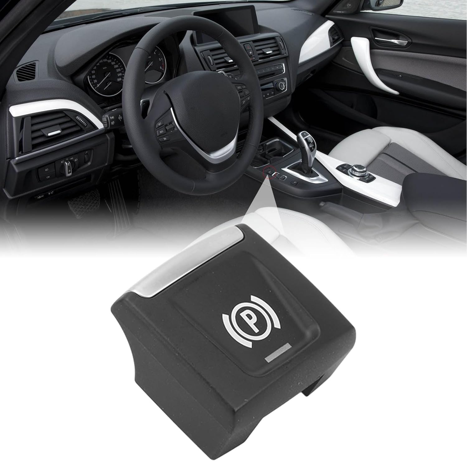 Handbrake Button, Car Emergency Parking Brake Handbrake Button Switch, Hand Brake P Button Cover, Improve for 1 Series F20 F21, and 2 Series F22 F23 F45 F46 F44 image number 4