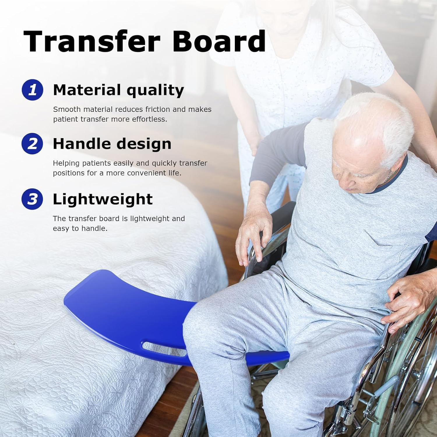 Sliding Transfer Boards Slide Board to Transfer to Wheelchairs, Slide Transfer Assistance Devices for Elderly Slide Boards Hold up to 330 Lbs - Seniors from Bed to Chair,Car,Couch,Toilet (Orange)