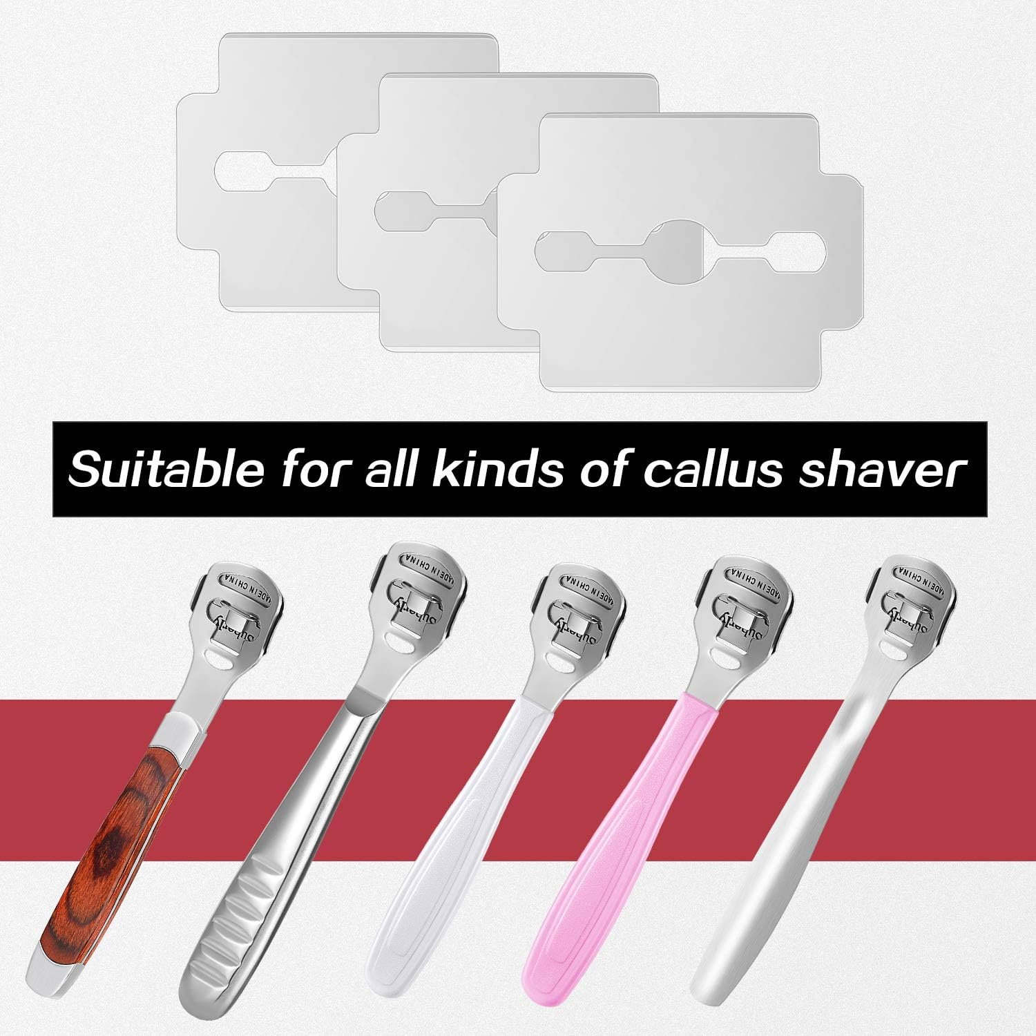Mudder 120 Pieces Callus Shaver Replacement Blades Corn Plane Stainless Steel Blades Foot Care Tool for Removing Callus image number 4
