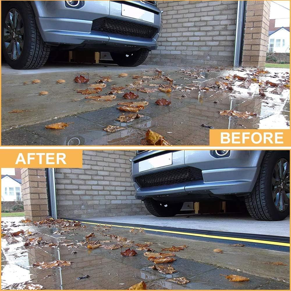 Universal Garage Door Seal, 6M Garage Door Threshold Seal Strip, Door Weather Stripping Bottom Replacement Rubber, Not Include Adhesive/Sealant (20 FT) image number 2