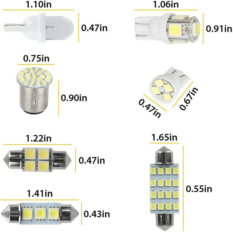 28Pcs for Dome License Plate Lamp Accessories Car Interior LED Light Bulbs Kit image number 2