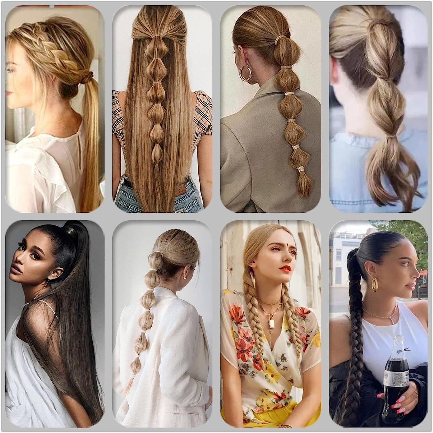 32 Inch Long Braided Ponytail Extension with Hair Tie Straight Wrap around Hair Extensions Ponytail Natural Soft Synthetic Hair Piece for Women Girls Daily Wear (80Cm, Black) image number 3