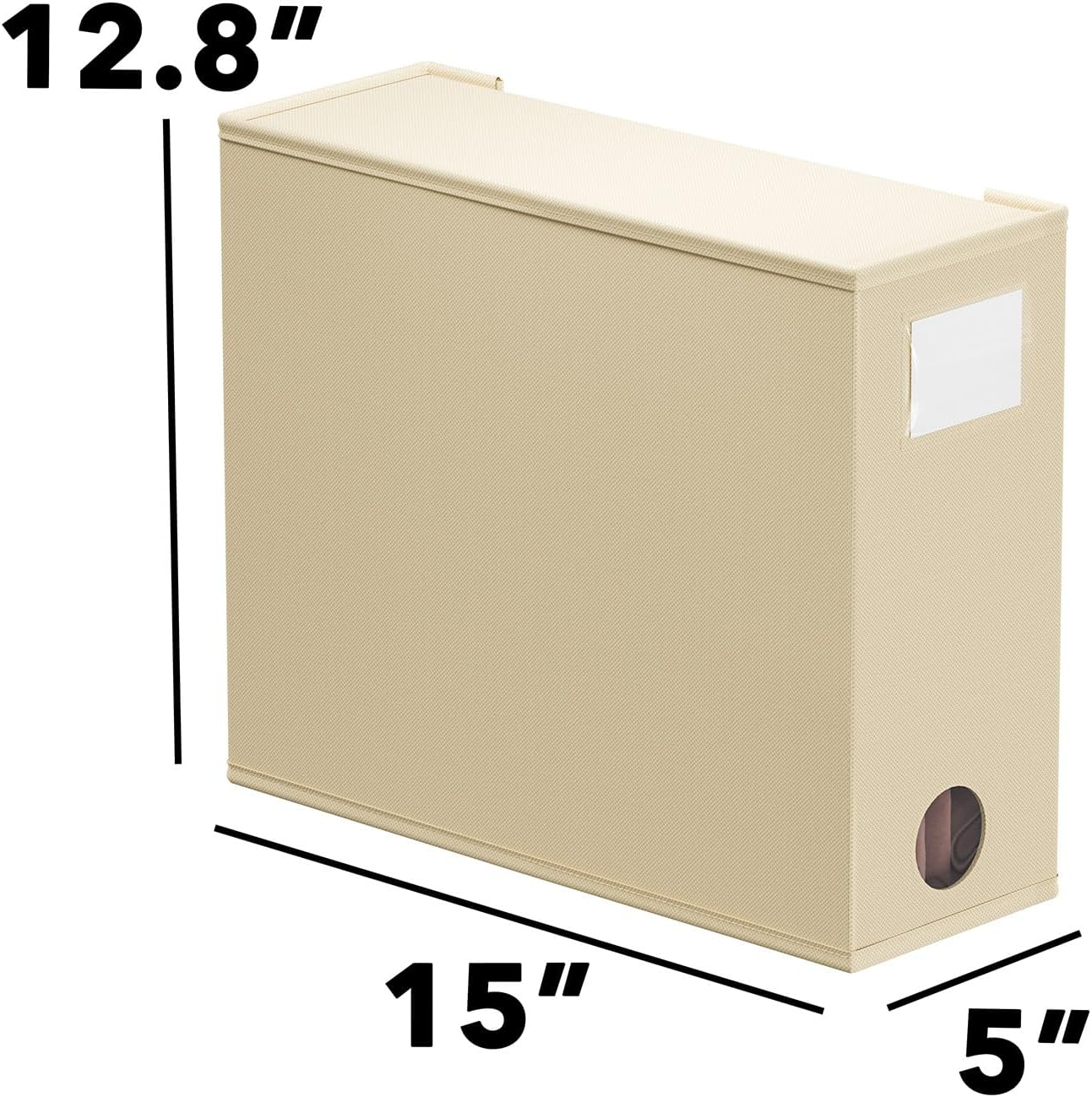 Spaceaid 5 Pack Bed Sheet Organizers and Storage, Foldable Sheet Organizer for Linen Closet, Sheets Set Folder Keeper with Window XL (Queen & King Size) Organizing Bedding Container, Beige image number 5