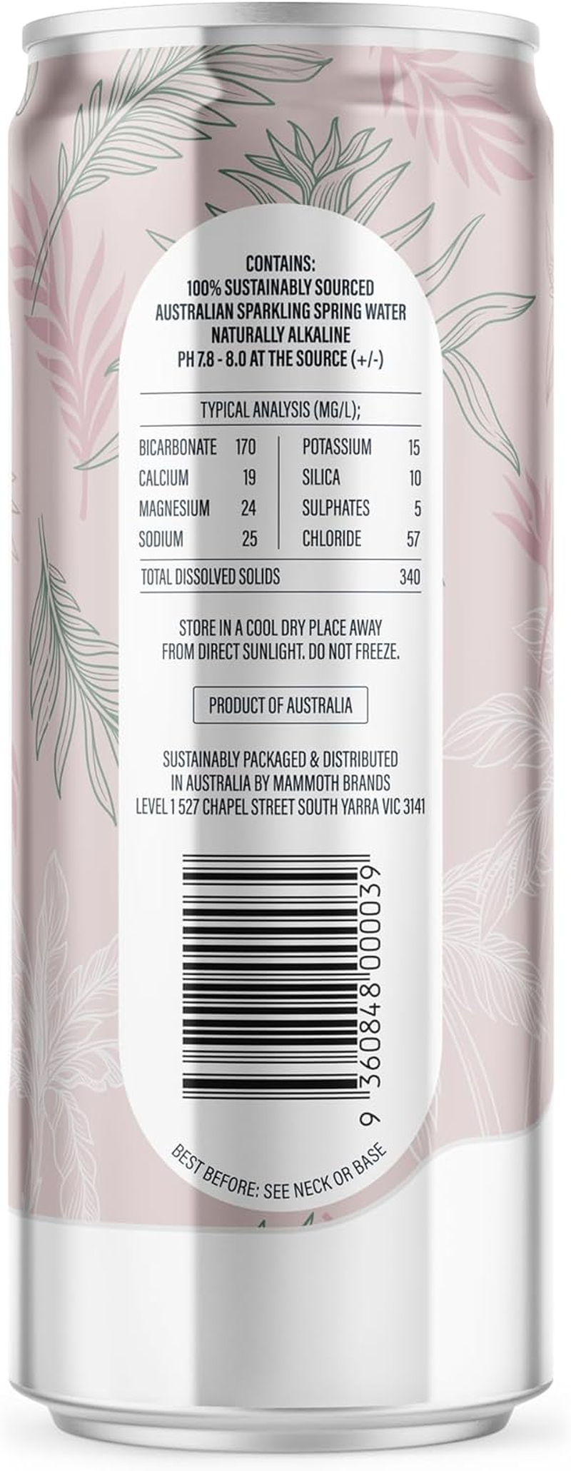 Rippl Floral Canned Sparkling Mineral Water, 330 Ml, 24 Pack image number 3