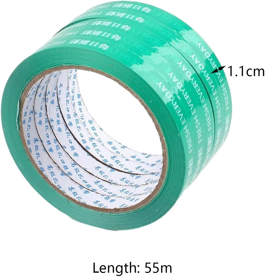 Eigell 10Pcs Bag Sealing Tapes Bag Sealer Tapes Length 55M Width 1.1Cm for Packaging Vegetables Cake Meat Fruits Convenience Store, Green - Green image number 3