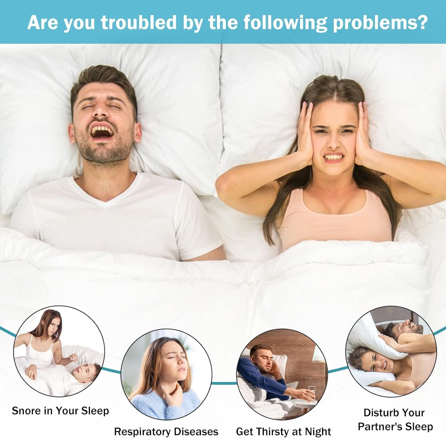 Anti Snoring Device Anti-Slip Adjustable anti Snoring Chin Strap,Snoring Reduction Stop Snoring Device Snoring Solution,Professional Effective anti Dry Mouth Chin Strap Stop Noise Snoring Strap (L) (Black) image number 6