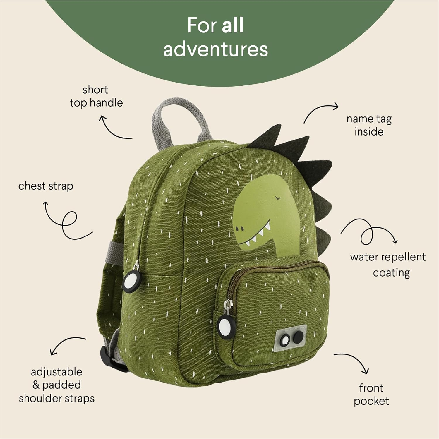 Trixie Small Backpack School Bag Water Repellent - Small Backpack for Child - Small Gym Bag - Brown image number 7