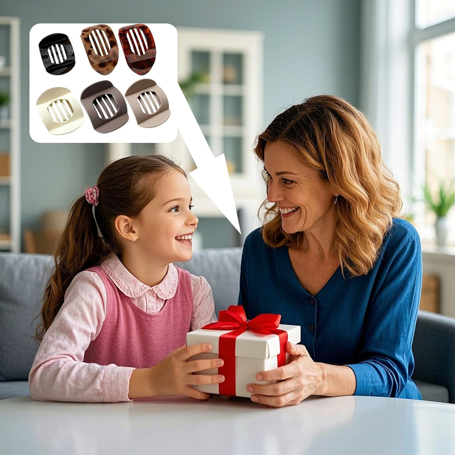 Pack of 6 Flat Hair Clips, Flat Hair Clips, Women'S Set, Non-Slip Hair Clips for Thin Hair, Flat Hair Clips for Everyday, Party and Styling, Gift for Girlfriends (6 Colours)