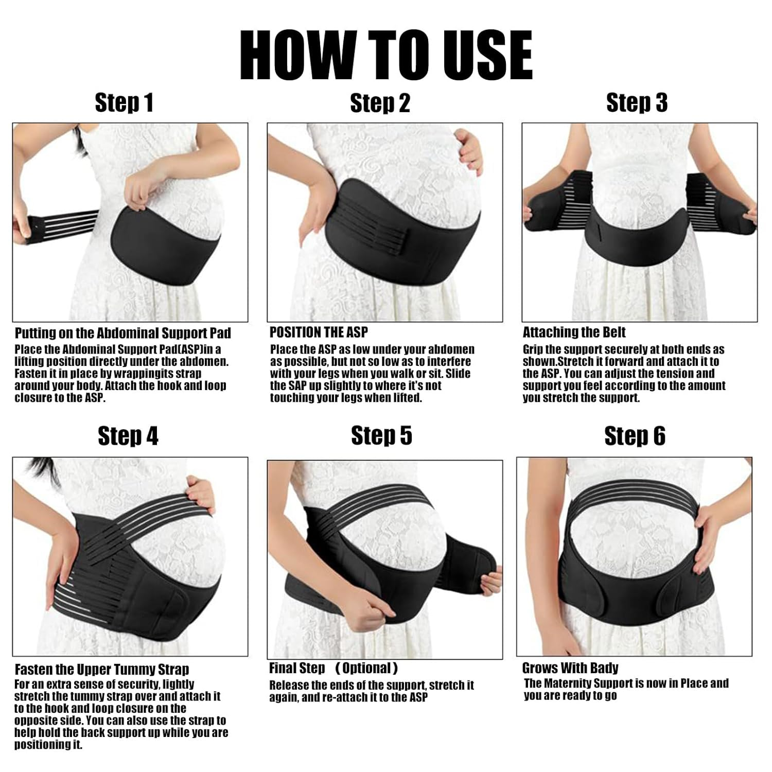 CTOUUGRS Pregnancy Belly Support Band, 3 in 1 Maternity Belly Band for Pregnant Women, Pelvic Waist Back Abdomen Pain Relief, Breathable Belly Band Pregnancy Support, Size XL image number 3