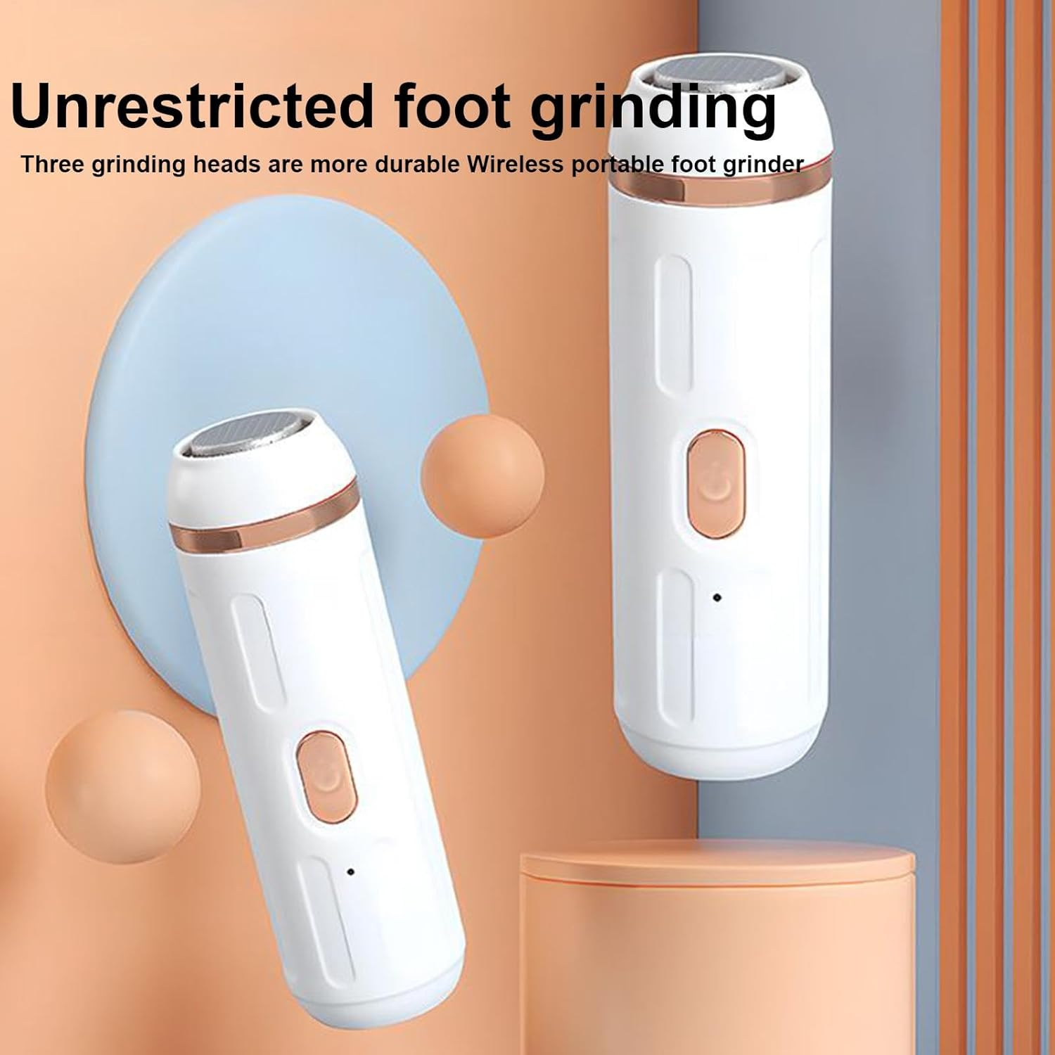 Electric Foot Callus Remover, Electric Foot File Hard Skin Remover, Rechargeable Feet Scraper, Adjustable Speed Settings, with Multiple Roller Attachments, 600Mah for Dry, Cracked, or Calloused Skin image number 2