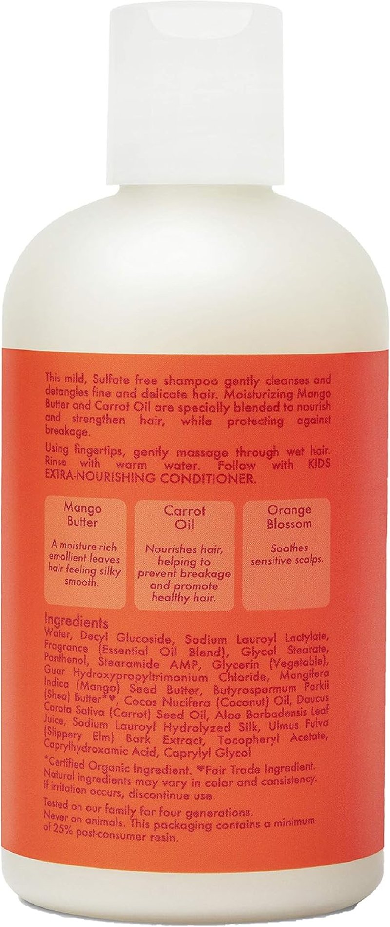 Sheamoisture Extra-Nourishing Shampoo Hair Care for Kids Mango Carrot with Shea Butter 8 Oz image number 4