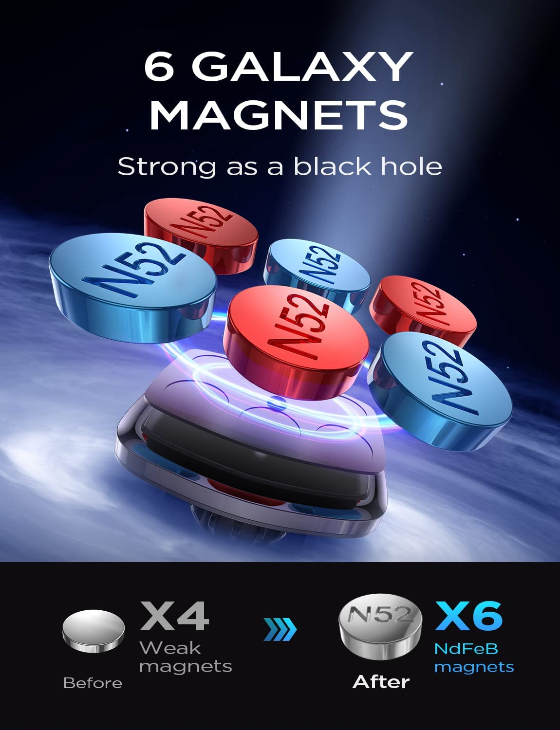 [6 Strong Magnet] LISEN 2 Pack Car Phone Holder, Magnetic Phone Holder [Easily Install] Air Vent Mobile Phone Holder for Car Case Friendly Car Phone Mount Fit Iphone Holder for All Phone & Iphone 16 image number 4