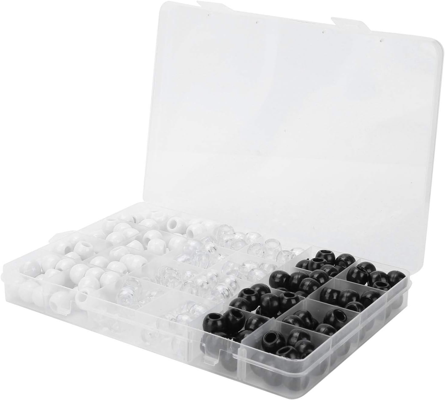 Dreadlock Bead Set Delicate Durable Hair BRAIDING Ring Decoration Supplies for Daily Life Office Parties Black White Transparent image number 4