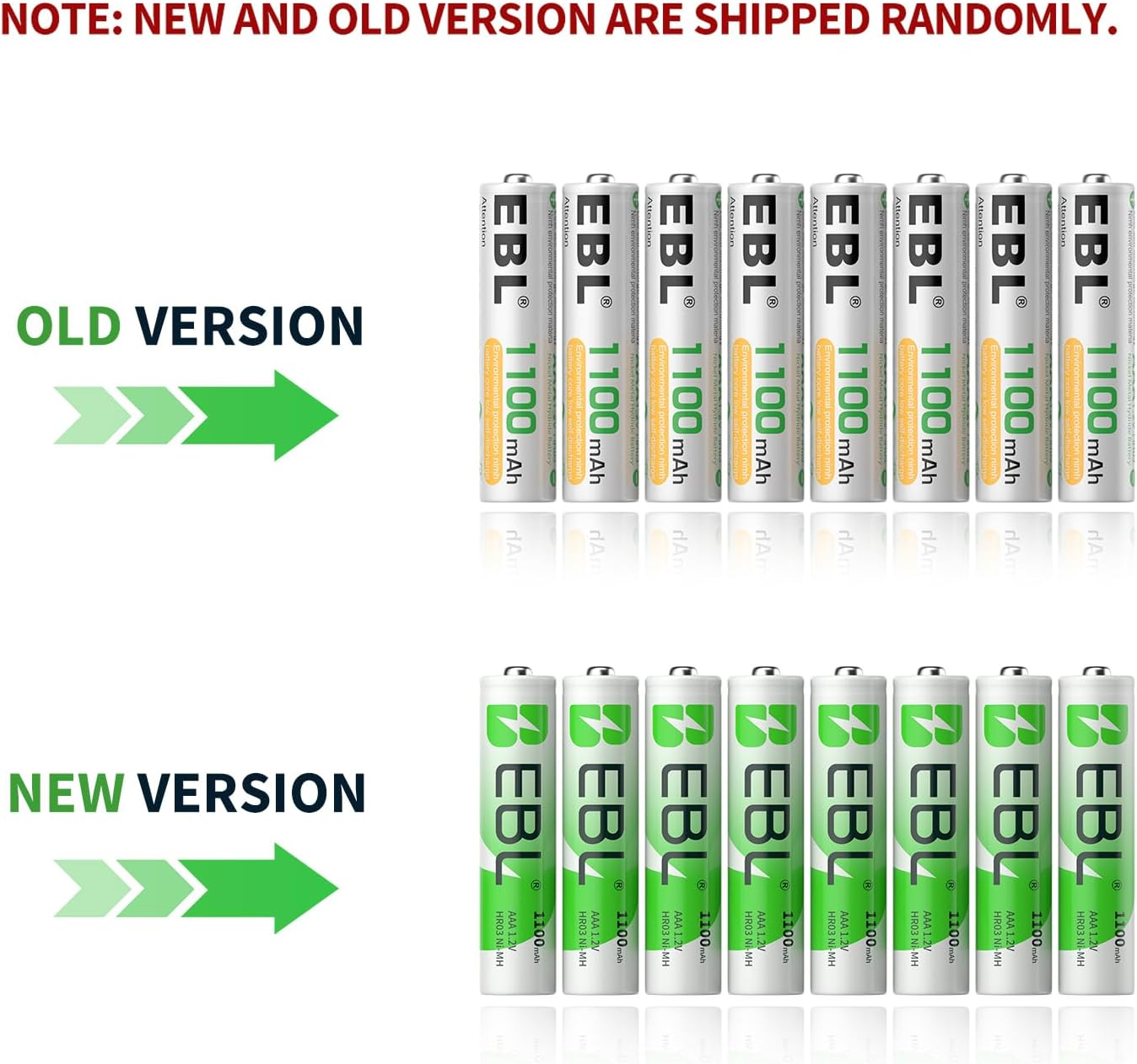 EBL 8 Pack AAA 1100Mah High Capacity Rechargeable Batteries 1.2V Ni-Mh AAA Battery (Battery Case Included) image number 6