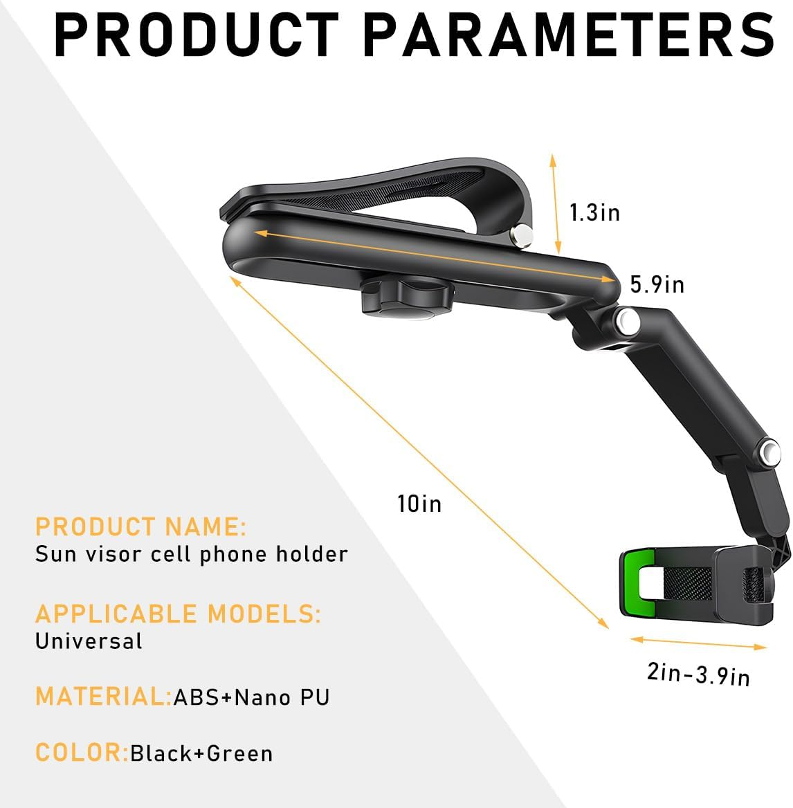 Gasedin Rotatable and Retractable Car Phone Holder - 1080 Multifunction Sun Visor Universal 360 Rotating Cell Phone Holder Mobile Mount for Vehicle Rear View Mirror image number 1