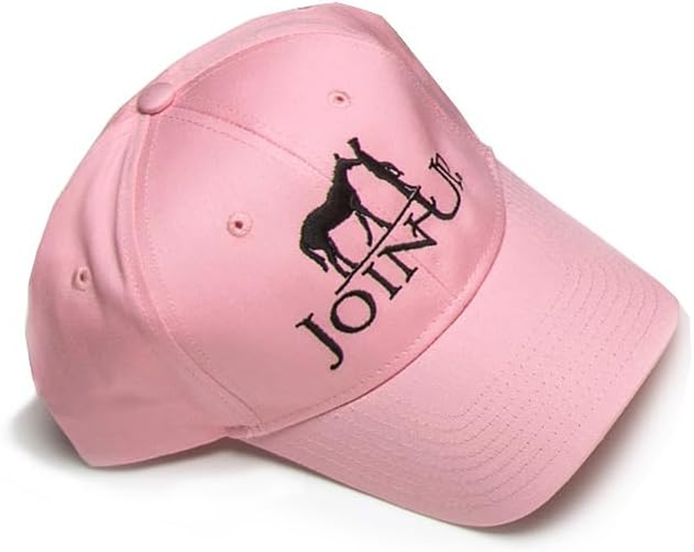Monty Roberts Pink Official Join-Up&reg; Logo Baseball Cap - One Size Fits Most, Cotton, HAT, Clothing, Shoes & Jewelry, Unisex-Adults Adjustable image number 1