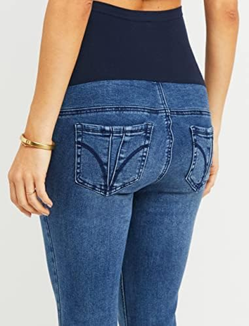 Motherhood Maternity Women'S Petite Indigo Blue Super Stretch Secret Fit Belly Skinny Denim Jean image number 4