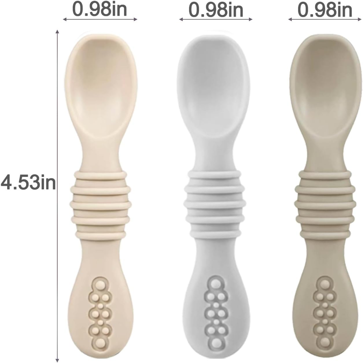 Pandaear 3 Pack Stainless Steel Baby Suction Plates & 3 Pack Baby Led Weaning Spoons, Toddler Utensils Feeding Set, Divided Plates for Self-Feeding Training, Bpa-Free image number 3