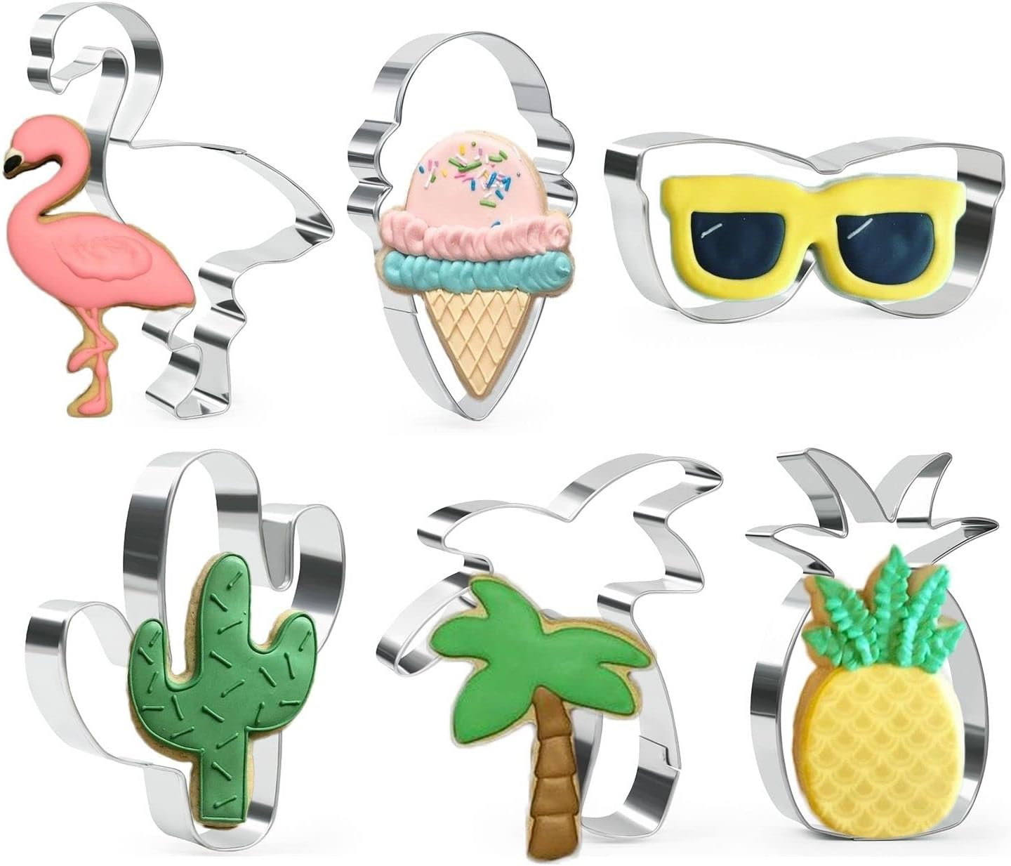 Crethinkaty Easter Cookie Cutter Set - 5 Pieces Stainless Steel Cutters for Baking - Egg, Carrot, Rabbit, Bunny Face,And Bunny image number 3