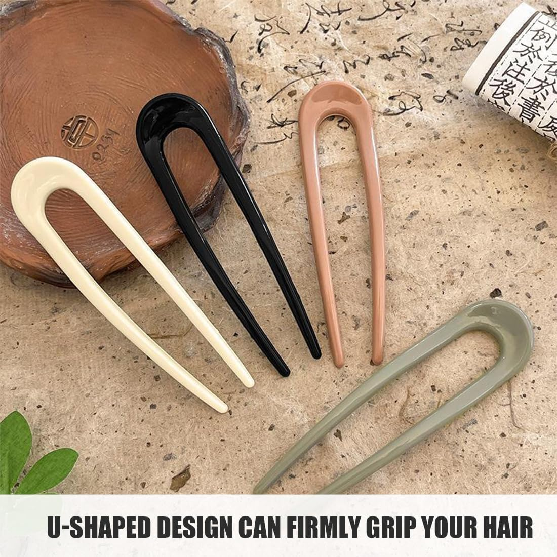 4 Pcs U Stick Hair Pins Tortoise Hair Pins Acetate Hair Bun Stick Hair Pins for Women Girls Hair Accessories image number 5
