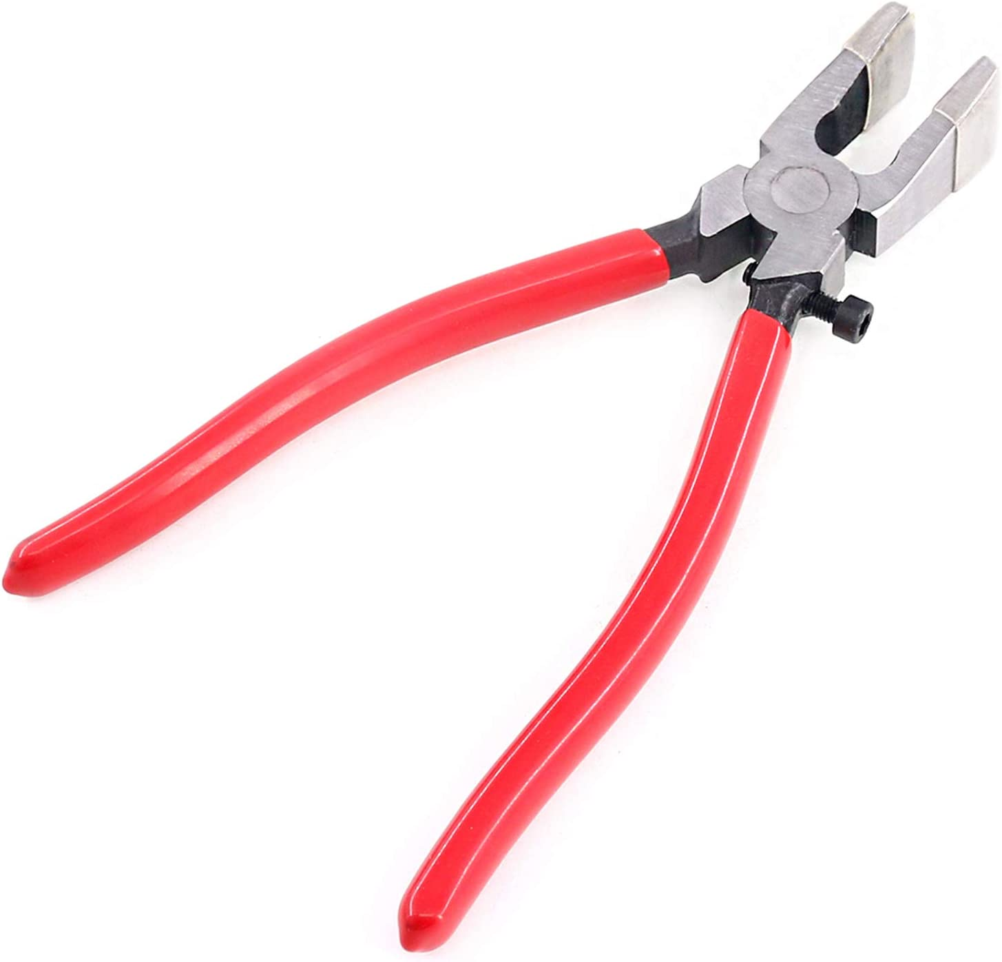 Swpeet Heavy Duty Key Fob Pliers Tool, Metal Glass Running Pliers with Curved Jaws and Rubber Tips for Hardware Install and Stained Glass Work image number 1