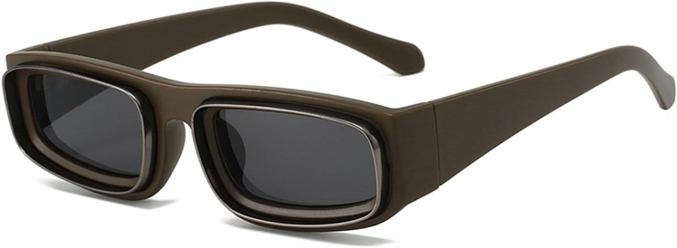 JRLLFD Small Rectangle Punk Sunglasses Men Luxury Vintage for Male Retro Shades Uv400