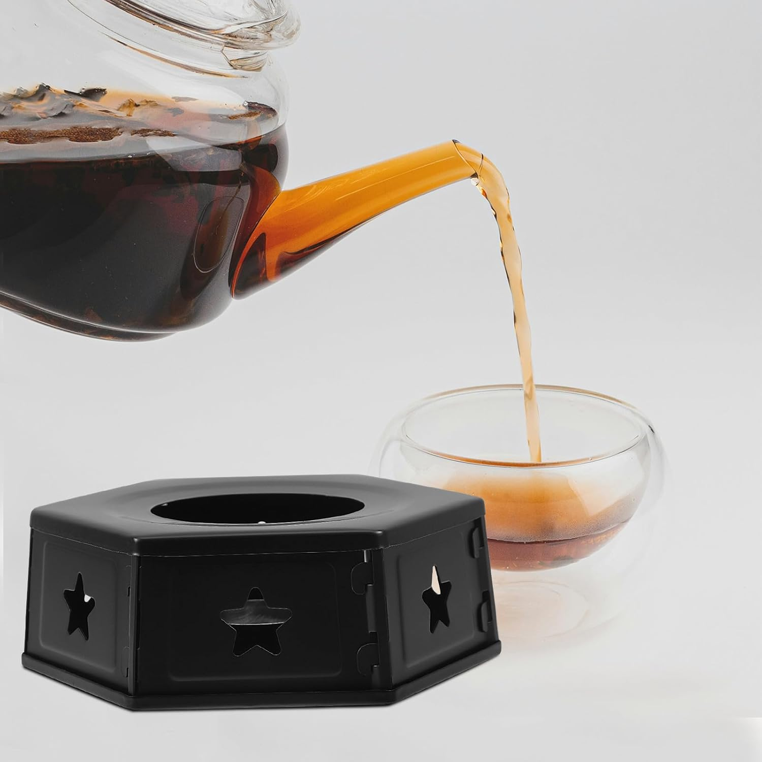 Jojofuny Portable Stainless Steel Teapot Warmer with Detachable Base Hollow Tea Heater for Home Coffee and Tea for Kitchen Use image number 5