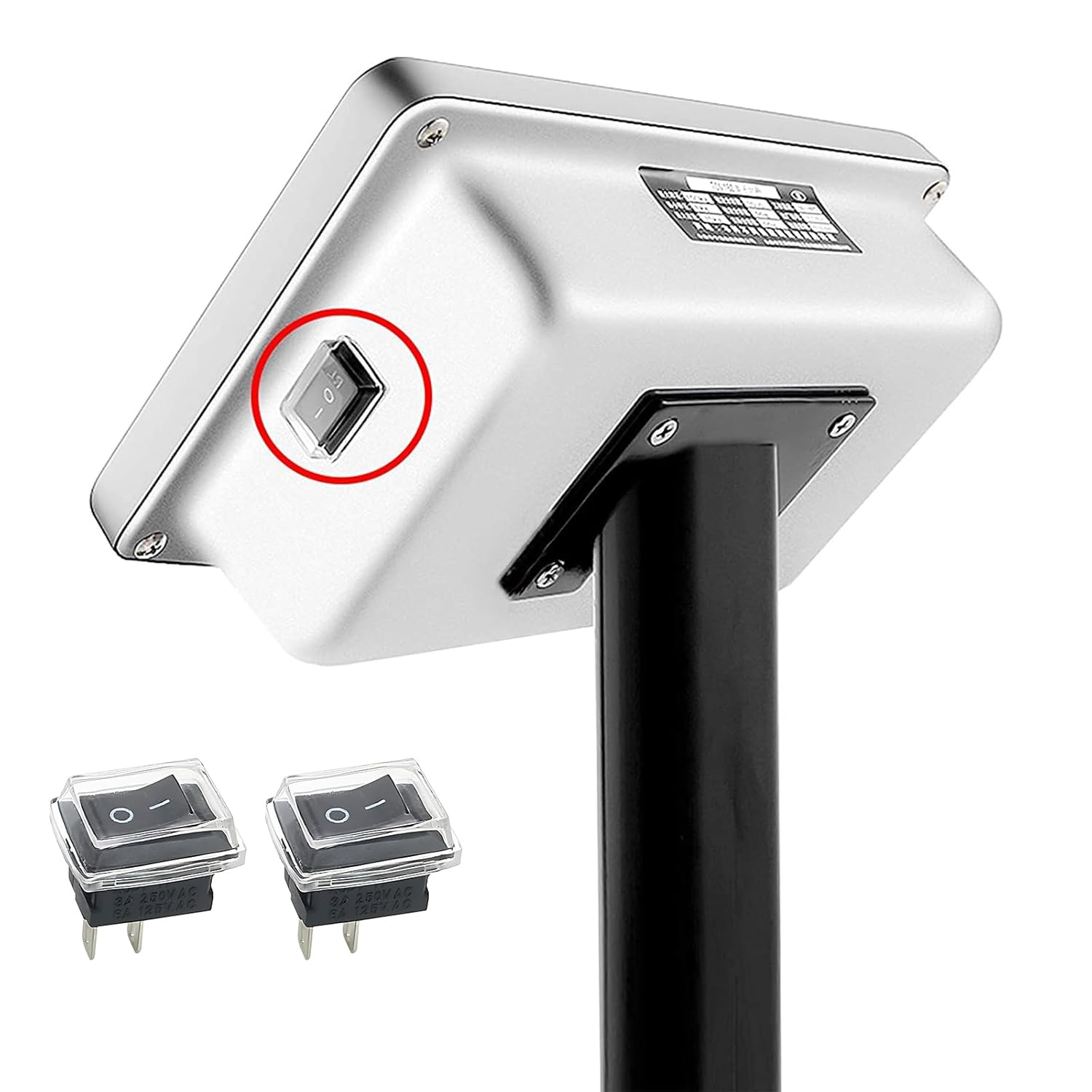 Qioon 10 Sets Mini On/Off Rocker Switch 12V, 2 Pin, 2 Position Toggle Switch with Protective Cover for Car, Boat, and Household Appliances (Black) image number 3