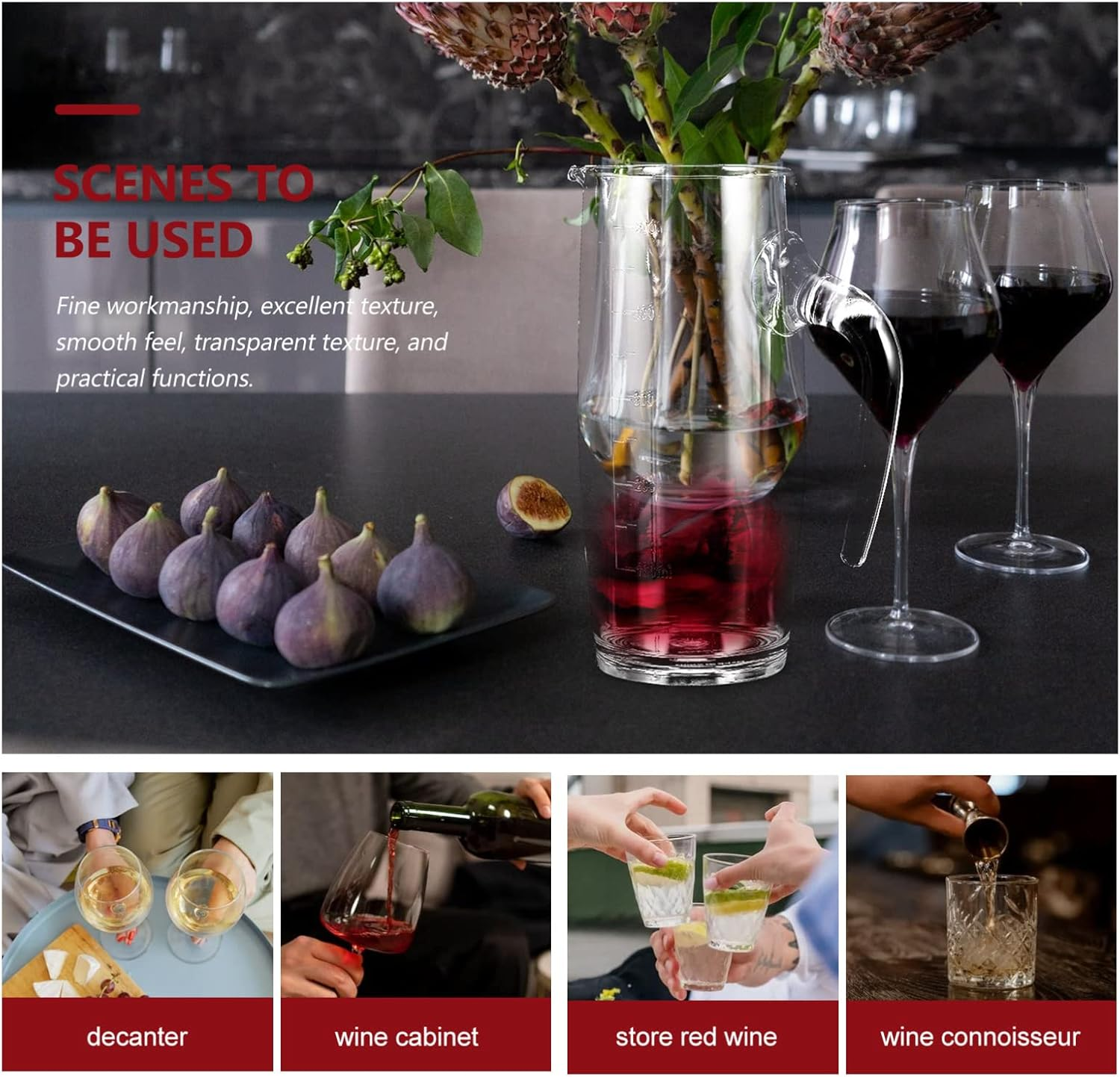 UTHCLO Wine Dispenser Liquor Divider Whiskey Decanter Wine Jug Aerator Decanter image number 4