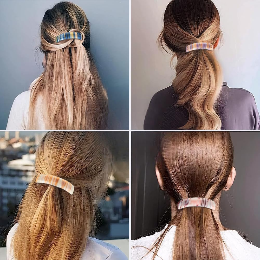 XFSRG Hair Clips Women'S Hair Clip Ombre Design Striped Colour Gradient Rectangular Feather Suitable for Half up Hair image number 4