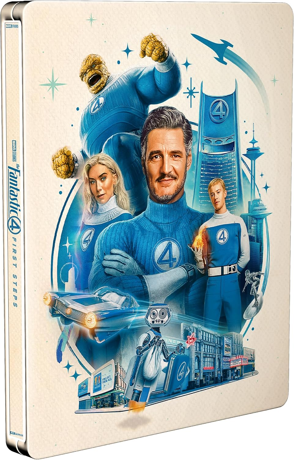 Marvel Studios' the Fantastic Four: First Steps 4K Ultra HD/BD Steelbook (With 5 X Collectible Character Artcards) [Blu-Ray] [Region Free] image number 4