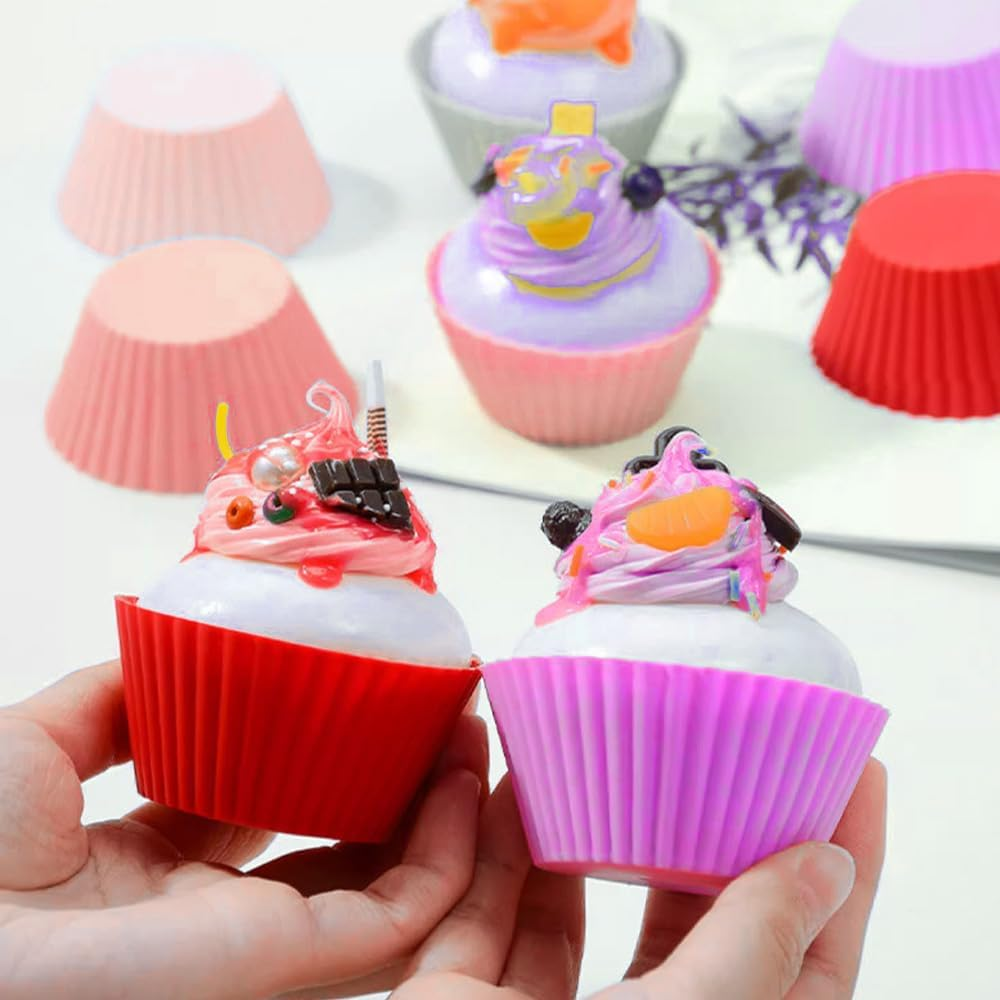 Silicone Cupcake Liners 24 Pack, Reusable Baking Muffin Cups Nonstick