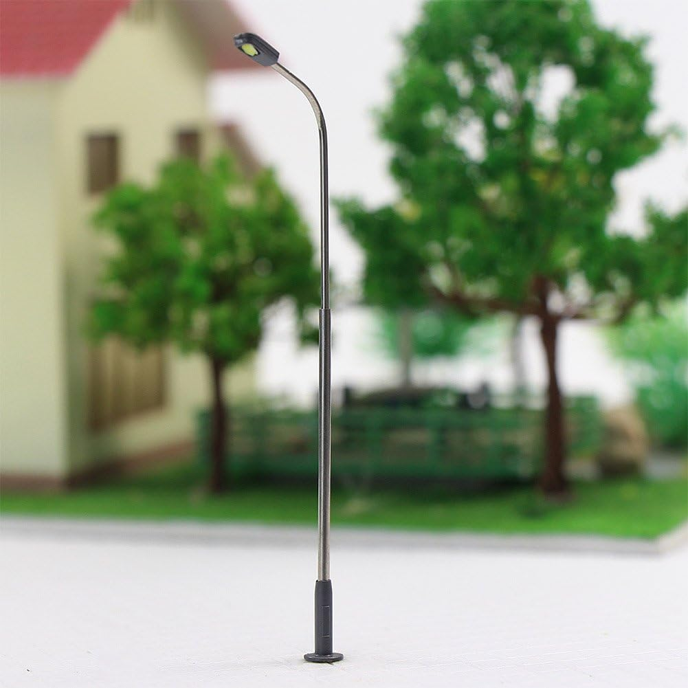 10Pcs Model Railway Train Lamp Post Street Warm White Lights HO TT Scale Leds New LQS07WM image number 3
