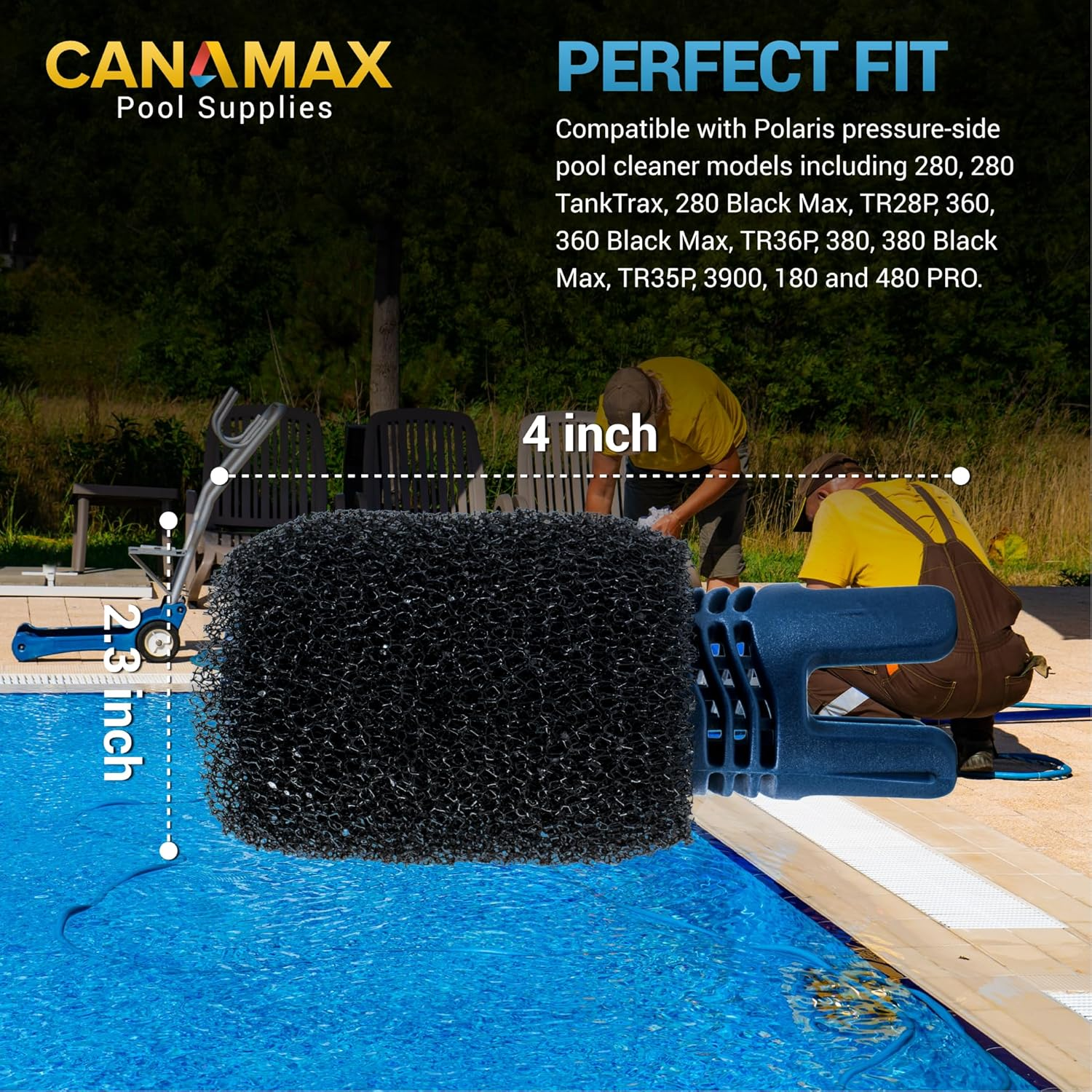 Canamax TSP10P Tail Sweep PRO and 6 Packs 9-100-3105 Sweep Hose Scrubber - Compatible with Polaris Pressure-Side 3900 Sport, 380, 360, 280, and 180 Pool Cleaners image number 1