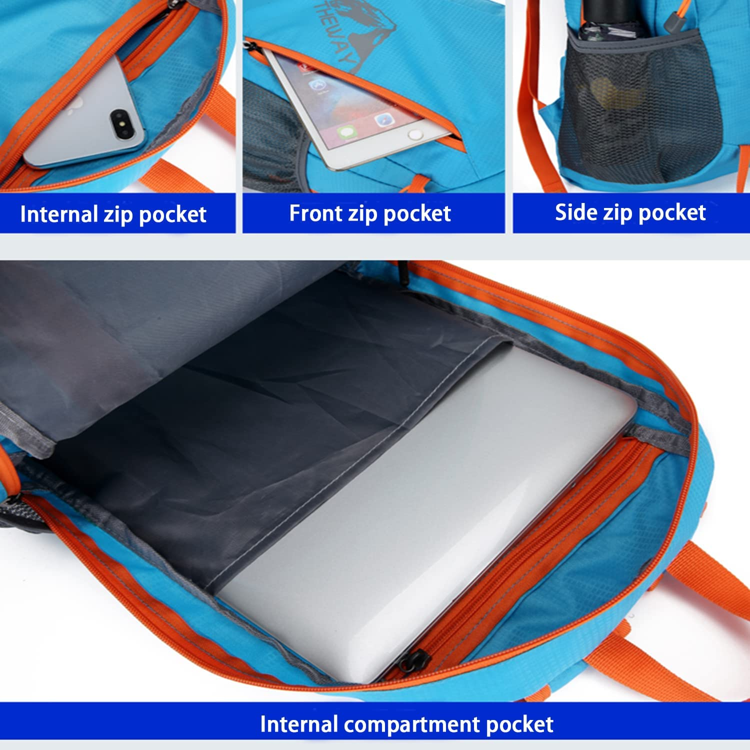 Ultra Lightweight Hiking Backpack,Water Resistant Small Travel Backpack, for Travel Hiking Outdoor Camping and Cycling,Foldable Outdoor Bag（Black）