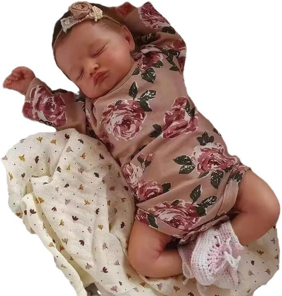 Lifelike Reborn Doll, 19 Inches 49 Cm Reborn Doll, Handmade Soft Full Body Silicone Baby, Cute Realistic Newborn Baby Doll for Boys and Girls, Full Body Washable Holiday Present