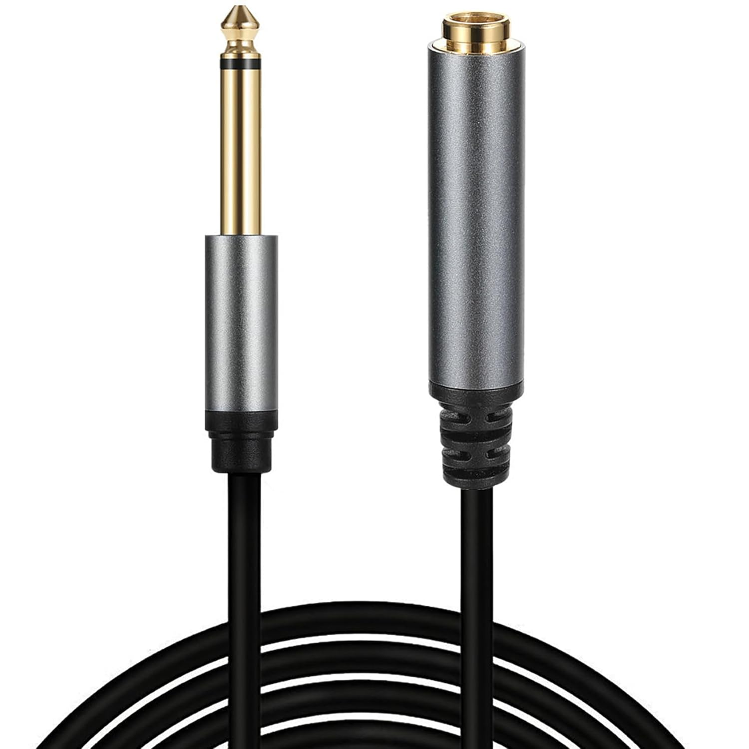 Tunghey 1/4" Mono Male to Female Audio Extension Cable 6.35Mm TS Guitar Extension Cable for Amplifiers, Instruments, and Microphone (5M)