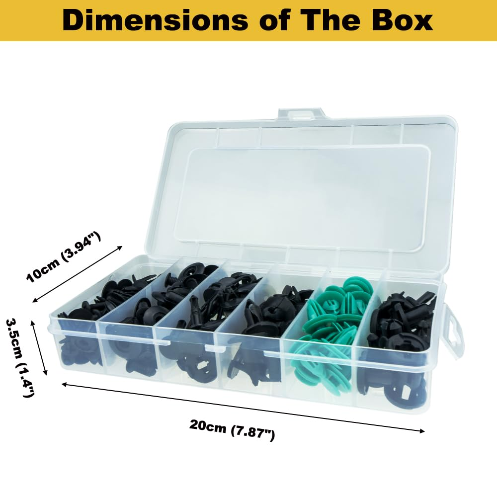 105Pcs-6 Types Universal Car Trim Clips Retainers Panel Push-Type Pins Rivets Fasteners Replacement Molding for Cars Trucks Suvs Bumper Door Fender Engine Cover Removal Tools image number 4