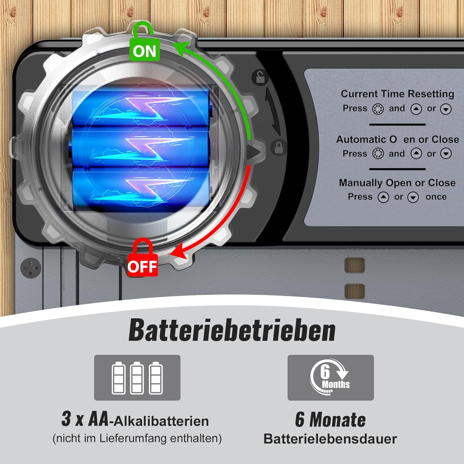CHAMUTY Automatic Aluminium Chicken Coop Door with Display, Evening and Morning Delay Timer, Grey - Black image number 6