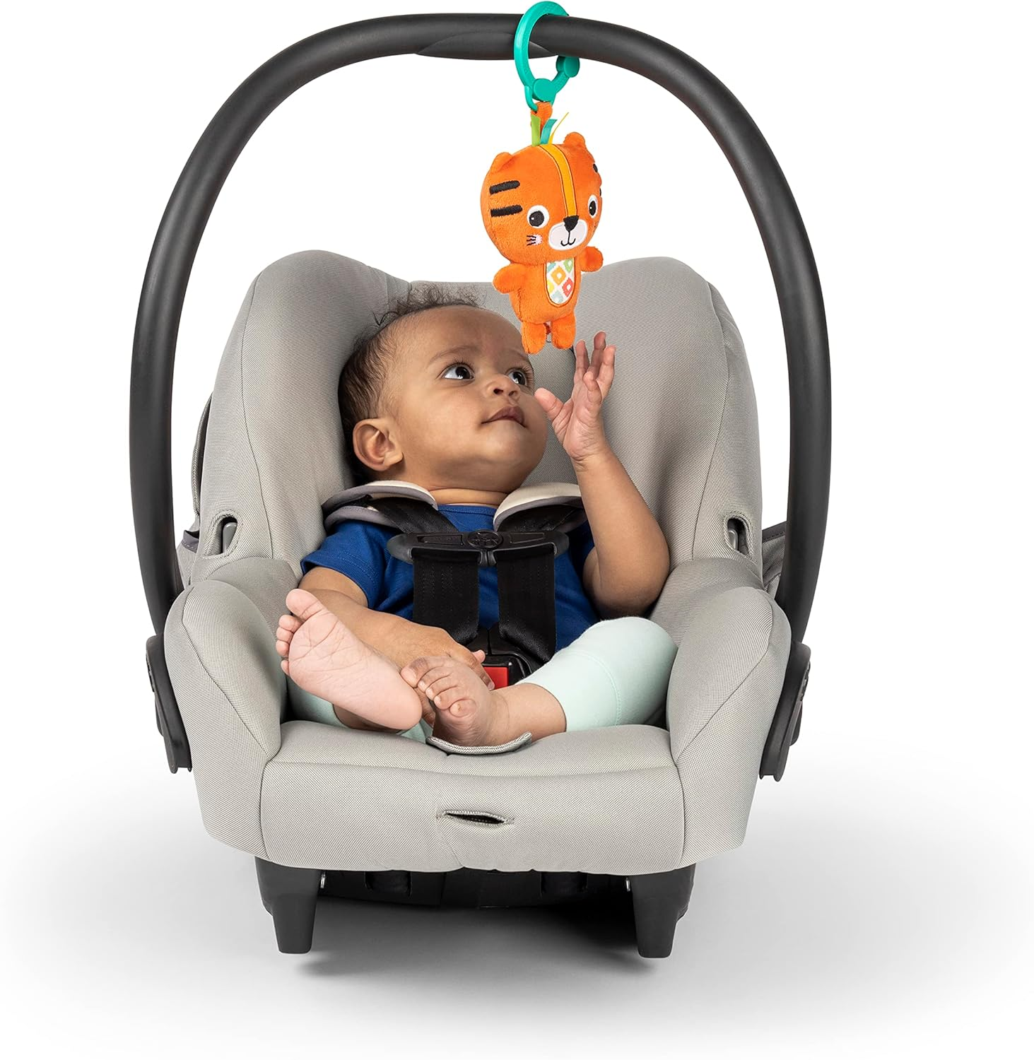 Bright Starts Jingle Joy Reach & Rattle Toy for Stroller - Tiger with Chime Sounds - Unisex, Newborn + image number 3