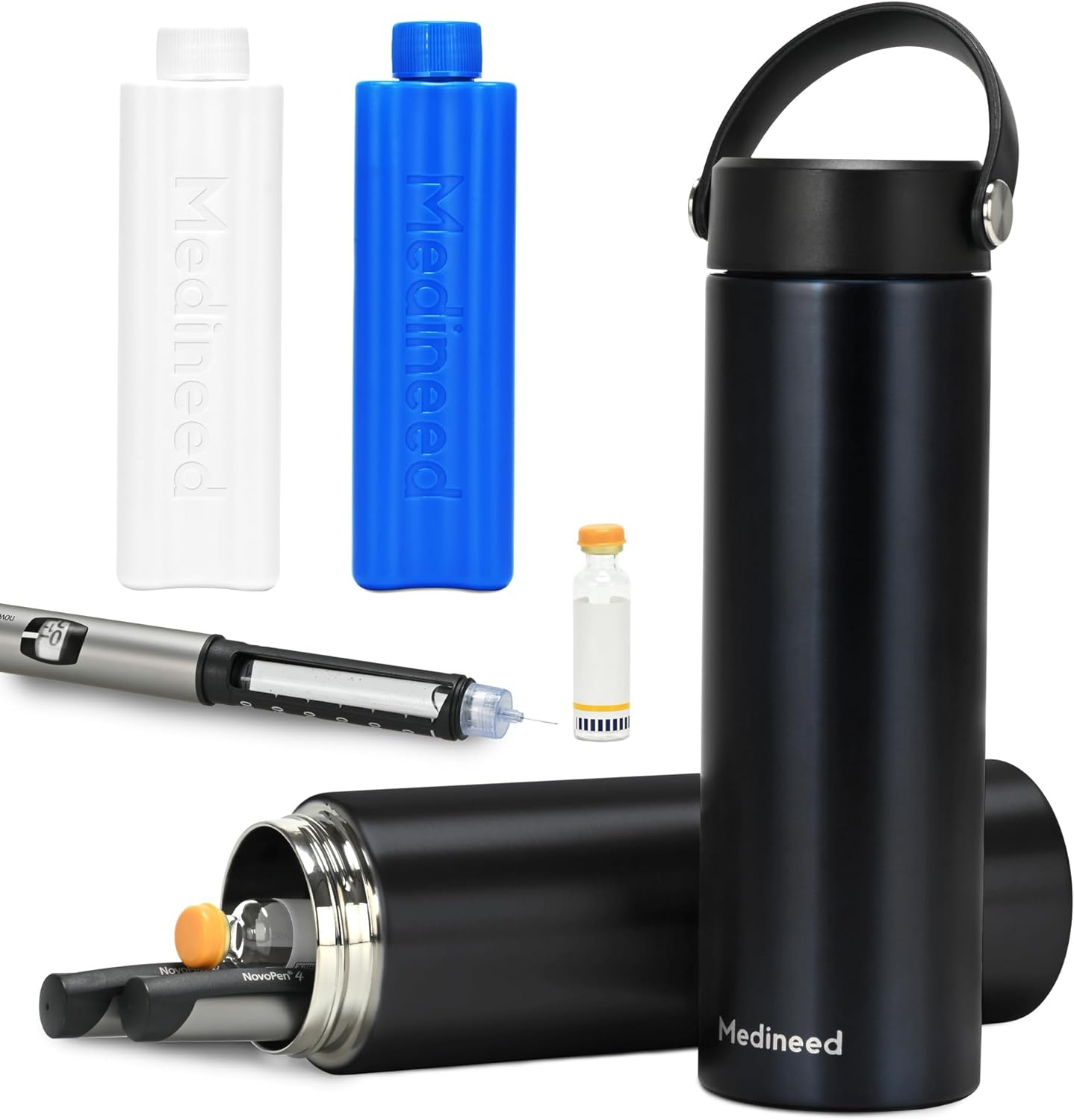 Insulin Cooler Travel Case TSA Approved, Refrigerated Medicine Case with Ice Packs, 60H 3 Pens Medicine Travel Cooler for Diabetes, Medication Organizer for Diabetic Supplies Carrying (Purple)