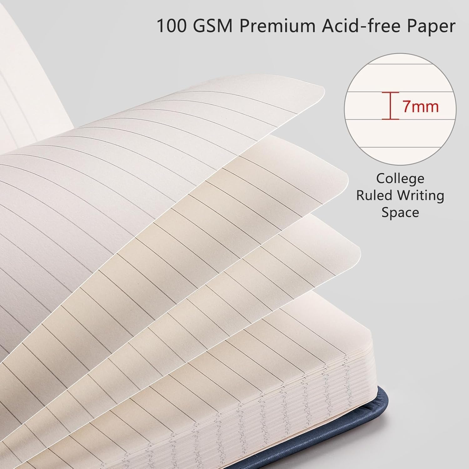 RETTACY Lined Journal Notebook Hardcover 2 Pack - A5 Business Journal with 376 Numbered Pages,100Gsm Thick Paper 5.75'' &times; 8.38'' image number 6